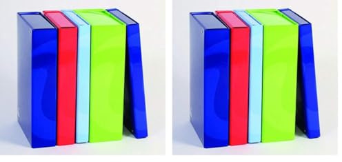 BM BeMore - Portadocumenti Color – 5 Colori Assortiti- Dorso 3, 0111059 - Dimensioni 24cm x 35cm x 3cm - Copertina pesante Plastificata Lucida - Confezione da 2 pezzo
