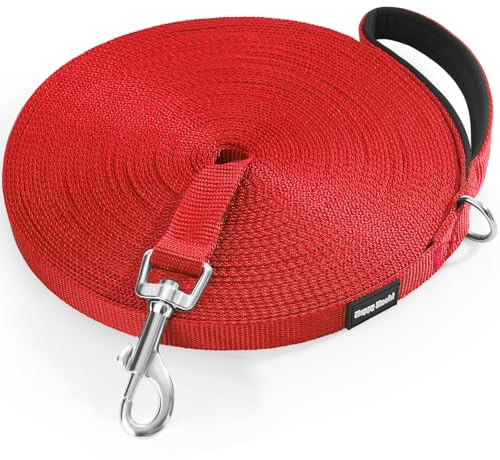 HAPPY HACHI Schleppleine für Hunde 3m /5m /10m /15m /20m /25m /30m /33m | Nylon Hundeleine mit Handschlaufe, Trainingsleine mit D-Karabiner,Lange Hundeleine,für Gehorsamkeitstraining