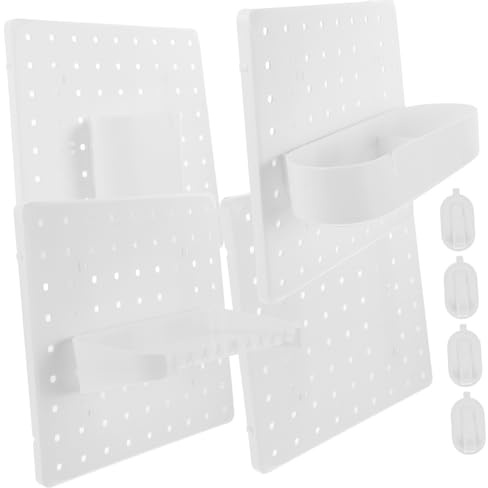 MUSISALY Kit de Rangement Mural Crochet et Étagère Ovale en Abs Blanc Installation Facile sans Perçage Organisateur Suspendu Pratique pour Salon Cuisine
