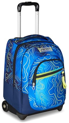 Seven Zaino Trolley, Scuola Elementare, Doppio Uso, Doppio Scomparto, Spallacci a Scomparsa, Bambino, Nuanced Blue, blu/azzurro