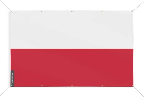 Bandiera Polonia con 10 occhielli in varie misure, 50 x 75 cm