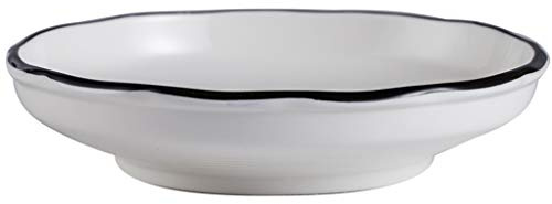 GUHPZA Plato Hondo Redondo De Porcelana para Banquetes De Hotel, Parte Familiar, Color Blanco,White-12 Inches