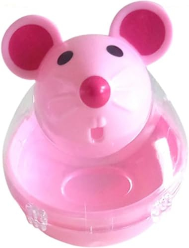 Zhhuoc Pink Interactive Toys for Cats, Play Cat Toy Pet Cat Kitten Mouse Shape Treat Holder Food Storage Dispenser Chew Play Toy for Indoor Cat and Kitten Exercise,Toys