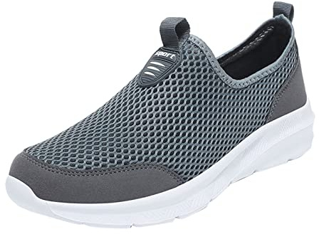 Tofflor för män, sandaletter män 43 trädgårdsskor sommar badtofflor strandskor sandaler stretch mesh slip-on sandaler ortopediska, Z grå, 42 EU