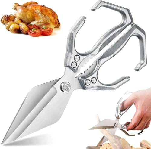 Ciseaux de cuisine multifonctions robustes 2 en 1, ergonomiques, en acier inoxydable, pour volaille, japonais, pour poulet