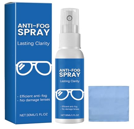 Mnozreo Spray Antivaho para Gafas,Spray de Limpieza Para Gafas,30ML,1PC,2 en 1 Limpiador y Antivaho,Resistente Las Rayas de Larga Duración