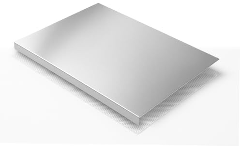 RONDA Tagliere Spianatoia Acciaio Inox 30x50 cm - Piano da Lavoro Alimentare Professionale, Antibatterico e Antiscivolo con Piega 2 cm per Impastare Pizza, Pane e Pasta - Made in Italy
