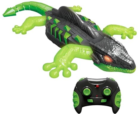 Duqulle Lézard Grimpeur Télécommandé Animal Grimpant et Rampant Réaliste | Lézard Électrique avec Lumière pour Mur Destiné aux , le à la Maison, les Fêtes, l'Extérieur, le Salon et le Remplissage des