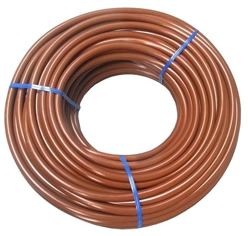 RP RIEGOPRO Microtubo PVC flessibile 3x5 mm per irrigazione a goccia - Tubo di irrigazione in rotolo 25 m o 100 m - marrone o nero (marrone, 25 metri)