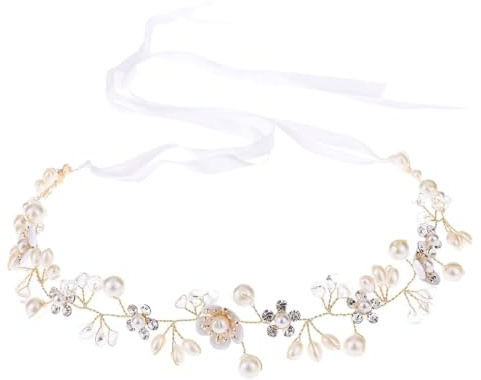 Luxorium 1 pièce accessoire cheveux communion pour fille couronne de fleurs mariage première communion confirmation bandeau doré avec perles
