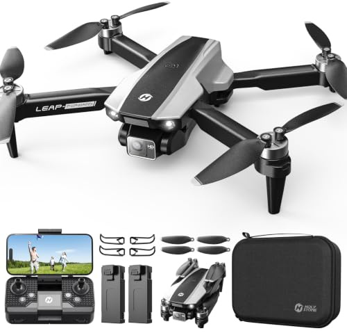 Holy Stone HS200P Drone avec Caméra 1080P pour Enfants et Débutants, 28Mins | Quadricoptère RC avec Moteur Brushless, Flux Optique, Vol Programmé, Flips 360°, 3 Vitesses, 2 Batteries, Facile à Piloter