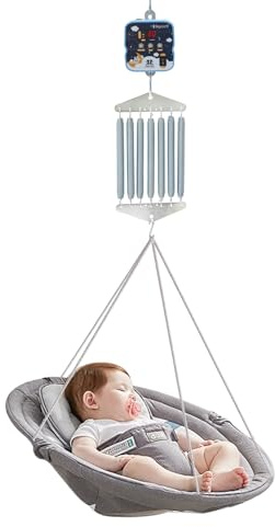 Elektrische Babyschaukel Controller für Neugeborenes, Federwiege Motor Belastbarkeit 19 kg mit Fernbedienung, Hängende Babywippensteuerung mit Timer-Funktion, 9 Stufen Vibration und Musik Einstellbar
