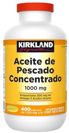 Kirkland Signature Natural Fish Oil Concentrate With Omega-3 Fatty Acids, 400 Softgels, 1000Mg