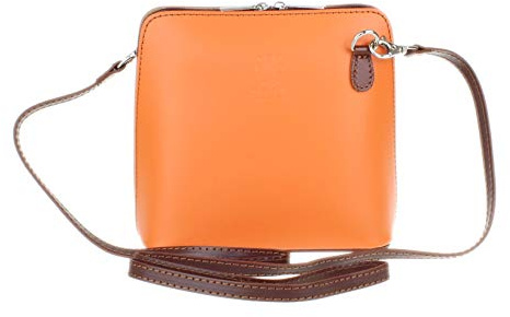 Girly Handbags Femme Cuir véritable peau de serpent rigide Cross Body Orange Chocolat