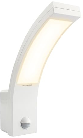 Maxkomfort LED Außenwandleuchte mit Bewegungsmelder Weiß, 15W 4000K Neutralweiß IP54, Sensor mit Zeit- & Dämmerungseinstellung, Außenlampe für Haus, Garten & Garage