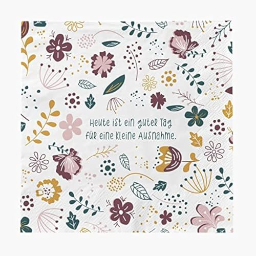 Grafik-Werkstatt Servietten mit Spruch | 20 Stück | 12,5 x 12,5 cm | weiß | Guter Tag