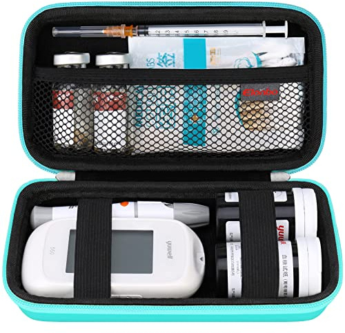 Elonbo Diabetic Supplies Travel Case, Diabetic Supply Organizer Bag, Glucosimetro Storage Case, Insulina Pen Custodia per Glucosio Monitor, Strisce di Test dello zucchero nel sangue, Lancette, Verde