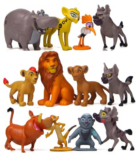 IXOKEV 12 Stück Kuchen Deko Cupcake Figuren, Löwen Cake Topper, Cartoon Geburtstag Tortendeko, Mini Figuren für Kinder Party Supplies