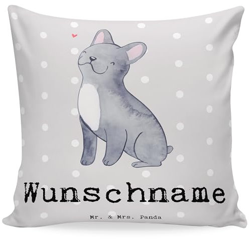 Mr. & Mrs. Panda Kopfkissen Französische Bulldogge Lebensretter - Personalisierte Geschenke, Geschenk, Personalisiert, Name, Kissen, Bedrucken, Wunschname