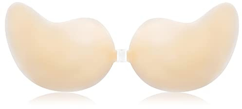 Kiiwah Sujetador Invisible de Silicona Mujer, Sujetadores sin Tirantes Push Up Sujetadores de Reutilizables para Vestido sin Espalda y Traje de Baño
