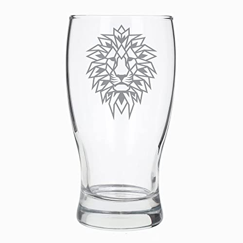 Verre à bière gravé avec motif de lion - Cadeau d'anniversaire pour les amoureux des lions - Cadeau d'anniversaire pour lui et elle