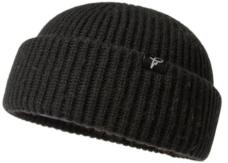 Comhats Fisherman Beanie aus 50% Merinowolle für große Köpfe | Kurze warme Strickmütze für Herren und Damen mit weichem Sitz ideal für Alltag Arbeit Reisen und kalte Tage