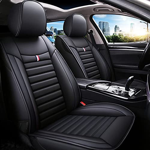 Chifeng Autositzabdeckung Leder Universal Sitzbezüge Vorne+hinten Sitzschutz Passend Für VW Mercedes-Benz Toyota Ford Kia Skoda (schwarz)
