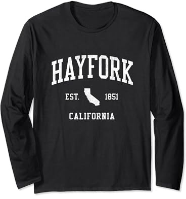 Hayfork CA Vintage Athletic Sports JS01 Long Sleeve T-Shirt