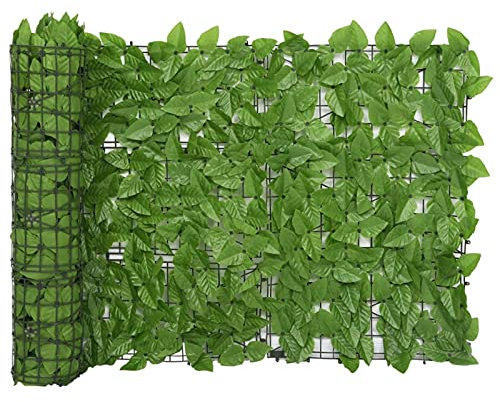 Gecheer Balkon Sichtschutz mit Grünen Blättern Windschutz Balkonverkleidung Balkonbespannung Sichtschutzhecke Terrasse Zaun 600x75cm