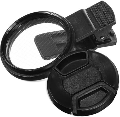 Objektivfilter Clip für Handykameraobjektive 4 Punkte 52mm | Schwarz Kunststoff, Feste Rahmenform, Klare Linse, Breite Kompatibilität