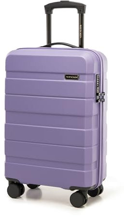 WITTCHEN Valigia da Cabina Trolley Bagaglio a Mano Valigia a rotelle Valigia piccola Trolley guscio duro in ABS con 4 ruote spinner Serratura a combinazione Maniglia telescopica Comodo Line Viola