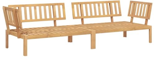 vidaXL Palettensofa für Garten Eckabschnitt 2 Stück Massivholz