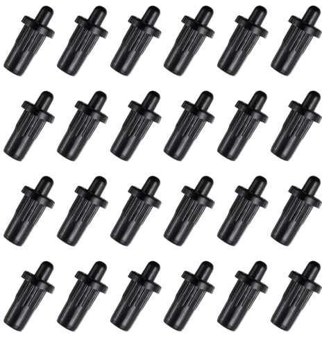 uxcell 7.5mm Cabinet Door Repair Pin - 24 Pcs Plastic Damper Spring Axis Loaded Pins for Kitchen Cabinet Furniture Door Panel Connector Shutter, Black