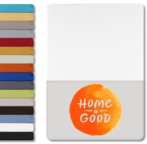 home4good Spannbettlaken 120x200cm – Jersey-Spannbetttuch aus 100 % Baumwolle – Oeko-TEX 100 Zertifiziert – bügelfrei, elastisch & atmungsaktiv – für 15–25 cm Matratzenhöhe - Weiß