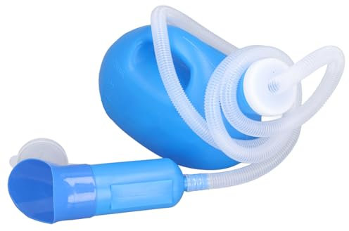 Fabater Männliche Urinflasche, Tragbare Pipi-Flasche, Langer Schlauch, Ergonomisches Design, 2000 Ml, Einfach zu Bedienen, Langlebiger Krankenhaus-Kunststoff (BLUE)