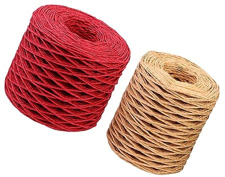 ULDIGI 2 Rollen Geflochtenes Papierband Bio Für Diy Verpackung Bastelprojekte