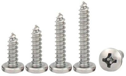 Aqxypas M1 M1,2 M1,4 M1,7 M2 M2,3 M2,6 M3 M3,5 M4 M5 M6 Edelstahl 304 Kreuz Pan Rundkopf selbstschneidende Schraube Holzschrauben(6mm,M1-100pcs)
