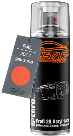 TRISTARcolor RAL 2017 Orange glänzend 2K Acryl Spraydose Sprühdose Spritzlack Sprühlack 400 ml schnelltrocknend