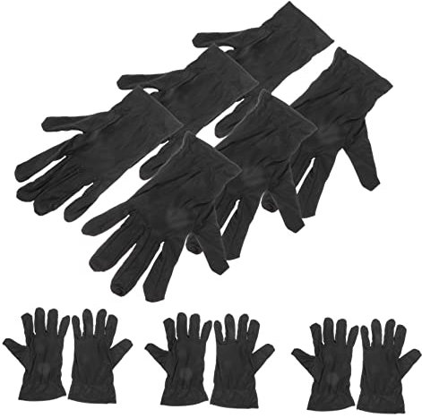 CANIGHT 6paare Schwarze Baumwollhandschuhe Elastische Arbeits Schmuckhandschuhe Für Handhabung Von Münzen Schmuck Empfindlichen Objekten Inspektion