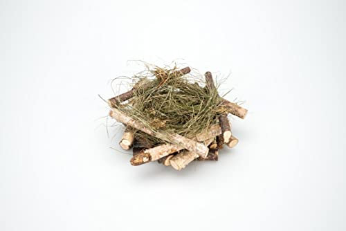 NaDeco Osternest aus Birkenzweigen in Natur, mit einem Durchmesser von 15 cm | Osternest | Deko-Nest | Ostereier-Nest | Strohnest | Osterdeko | Osterdekoration, Material:Ganze Zweige