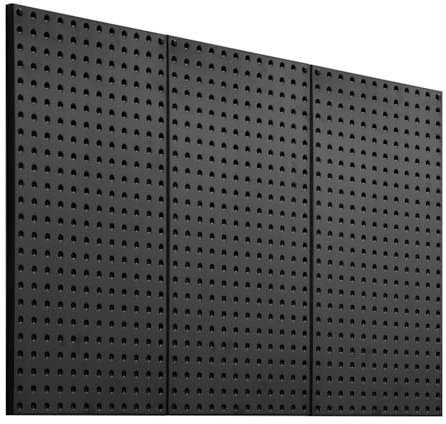 VEVOR Pannello Forato da Muro 609,6x304,8 mm Organizzatore per Garage in Metallo da Parete con 3 Pannelli Forati, Kit per Organizzazione Attrezzi per Ufficio, Studio Artigianale, Cucina, Casa, Nero