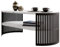 Mirjan24 Couchtisch mit Ablage Fahugin I, Ovale Form, Beine aus Metall, Kaffeetisch, Wohnzimmertische, Beistelltisch, Sofatisch, Teetisch (Bianco Marmor, Schwarz)