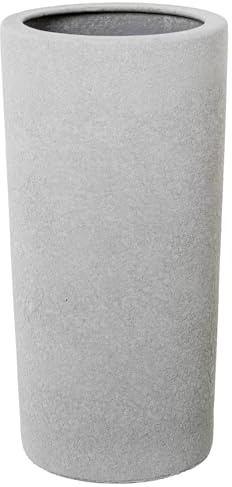 DRW Portaombrelli Rotondo in Ceramica in Grigio Chiaro, Medidas: 25x25x50 cm