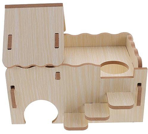 YARNOW Luxuriöses Meerschweinchen-holzhaus Meerschweinchenhütte Hamsterspielzeug Kleintierkäfig Wellenleiter Für Bewegung