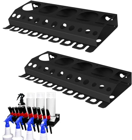 BONJUME Étagère Murale Support De Bouteille Support Étagère Pour Canettes De Pulvérisation Pulvérisation Avec Trou De Brosse 4 Fentes
