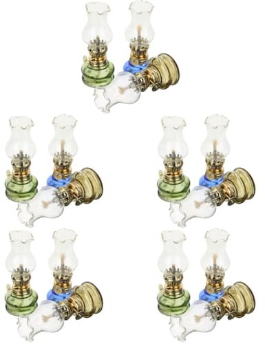 Amosfun 5 Juegos Lámpara De Kerosene Antorcha Aceites Combustible Gel Lampara Dormitorio Lamparas Dormitorio Linterna De Queroseno De Interior Linterna De Queroseno De Vidrio 3 Piezas * 5