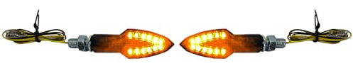 Motorrad LED Mini Blinker Univesal Miniblinker Schwarz Smoke mit E-Prüfzeichen