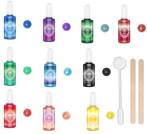 Altaroo Epoxidharz Farbe 10 Farben, Farbpigmente für Gießpulver Perlglanz Flüssige, Gießpulver Farbe für Hartz Farbe, UV Resin, Harz Farbstoff -je 10ml