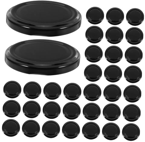 LAPYAPPE Couvercles Pour Pots De Confiture 63 Mm Couvercles De Conservation Étanches En Fer Noir Adaptés Pour Bocaux à Large Ouverture Lot De 50 Pièces Usage Domestique