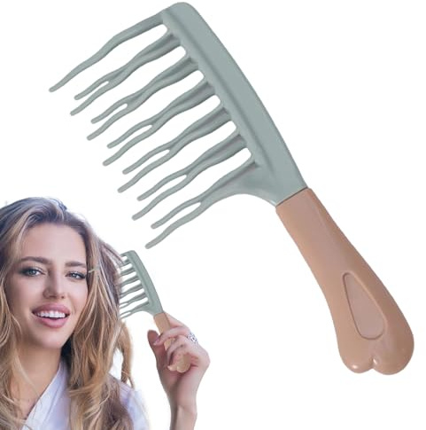 Double Riz Comb-Premium - Outil de coiffure de cheveux, antistatique | Définisseur de boucles à dents larges, brosse à cheveux résistante à la chaleur pour salon, maison, voyage